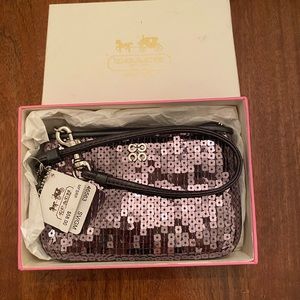 Brand new sequins Coach wristlet